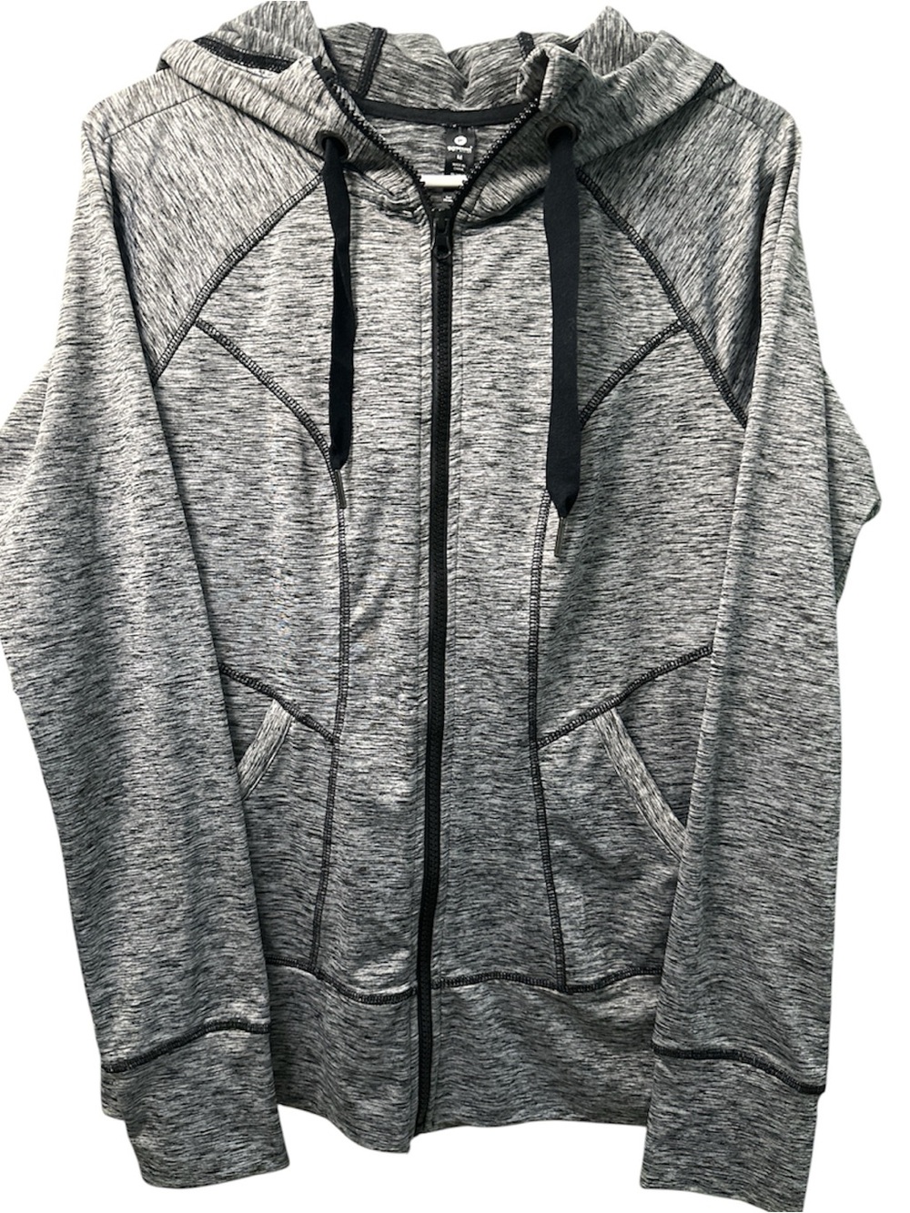 90 Degree By Reflex Women's Heather Gray Full-Zip Hoodie